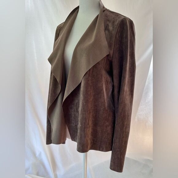 Ellie Kai Ultrasuede Unstructured Faux Suede Open Jacket Size M - Picture 15 of 16
